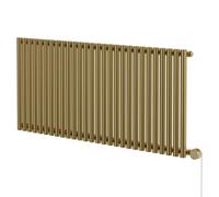 Wholesale Domestic Sinclair Colore Horizontal Digital Thermostatic Single Panel Electric Radiator | Brushed Brass | Mild Steel | 600mm x 1395mm