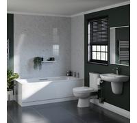 Wholesale Domestic Sofia Basin and 1700mm Straight Single Ended Bathroom Suite | White | 560mm