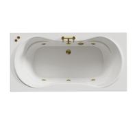 Wholesale Domestic Strata Duo XL 6 Jet Brushed Brass V-Tec Double Ended Whirlpool Bath | White | Acrylic | 1800mm x 900mm