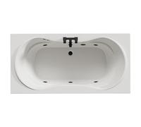 Wholesale Domestic Strata Duo XL 6 Jet Matt Black Flat Jet Double Ended Whirlpool Bath | White | Acrylic | 1800mm x 900mm