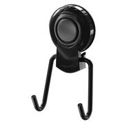 Wholesale Domestic SuctionLoc Wall Mounted Double Robe Hook | Black | Stainless Steel | 60mm x 115mm x 40mm