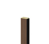 Wholesale Domestic WholePanel Slatted Walnut and Black Wall Panel Groove End Cap | Walnut & Black | Polystyrene | 20mm