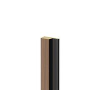 Wholesale Domestic WholePanel Slatted Walnut and Black Wall Panel Tongue End Cap | Walnut & Black | 20mm