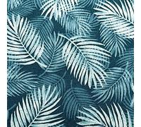 Wholesale Fabrics Cotton Fabric - Feather Leaf Print on Navy Blue - Craft Fabric Material Metre (CP0925-TEAL)