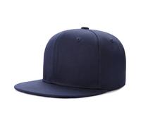 Wholesale Flat Bill Visor Classic Snapback Hat Blank Adjustable Brim High Top End Trendy Color Style Plain Tone Baseball Cap Navy