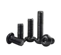 Wholesale Grade 10.9 Black Carbon Steel Hex Screws Round Head Hexagonal Allen Bolts Thread Metal Machine Screw M2M2.5M3M4M5M6M8(18mm,M3 (300Pcs))