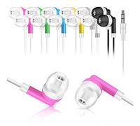 Wholesale Kids Bulk Earbuds Headphones Individually Bagged 50 Pack 6 Assorted Colors For Schools, Libraries, Hospitals