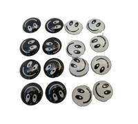 Wholesale lot: 8 pairs Fashion mens, womens, unisex black & white monochrome retro smiley happy faces earrings, studs in box by Fat-catz-copy-catz