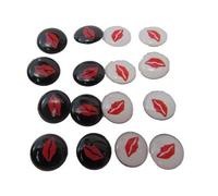 Wholesale lot: 8 Pairs of fashion mens, womens, unisex earrings, red lips, round studs in box by Fat-catz-copy-catz