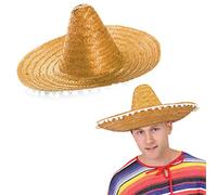 Wholesale Mexican Sombreros - Pack of 1 - Orange Sombrero with White Pom Pom Edging - Mexico Cinco de Mayo Mariachi Fiesta Fancy Dress Costume Accessory