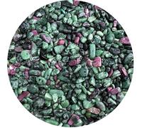 Wholesale Natural Semi Tumbled Ruby Zoisite Gemstone Chips, Ruby Zoisite Crushed Mini Crystals, Undrilled Crystal Chips (Ruby Zoisite, 0.5 Pound)