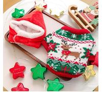 Wholesale of pet Dog and cat Clothes from The Source Factory, Including Rudolf and Reindeer Sweaters for Autumn and Winter Christmas (Venus Christmas hat - Bright red, X-Large)