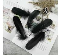 Wholesale Soft Goose Feather 13-18cm Natural Swan Plume for DIY Jewelry Creation Handicraft Accessories Wedding Party Decoration-Black-100Pcs