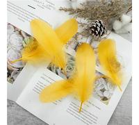 Wholesale Soft Goose Feather 13-18cm Natural Swan Plume for DIY Jewelry Creation Handicraft Accessories Wedding Party Decoration-Golden-20Pcs