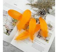 Wholesale Soft Goose Feather 13-18cm Natural Swan Plume for DIY Jewelry Creation Handicraft Accessories Wedding Party Decoration-Orange-100Pcs