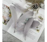 Wholesale Soft Goose Feather 13-18cm Natural Swan Plume for DIY Jewelry Creation Handicraft Accessories Wedding Party Decoration-Light grey-20Pcs