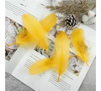 Wholesale Soft Goose Feather 13-18cm Natural Swan Plume for DIY Jewelry Creation Handicraft Accessories Wedding Party Decoration-Golden-100Pcs