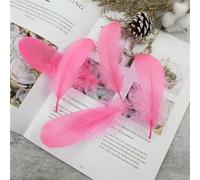Wholesale Soft Goose Feather 13-18cm Natural Swan Plume for DIY Jewelry Creation Handicraft Accessories Wedding Party Decoration-Dark pink-100Pcs