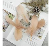 Wholesale Soft Goose Feather 13-18cm Natural Swan Plume for DIY Jewelry Creation Handicraft Accessories Wedding Party Decoration-Light Brown-100Pcs