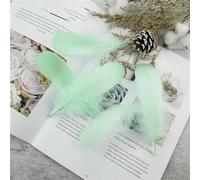 Wholesale Soft Goose Feather 13-18cm Natural Swan Plume for DIY Jewelry Creation Handicraft Accessories Wedding Party Decoration-Mint Green-20Pcs