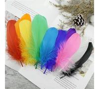 Wholesale Soft Goose Feather 13-18cm Natural Swan Plume for DIY Jewelry Creation Handicraft Accessories Wedding Party Decoration- Color mixing-100Pcs