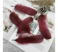 Wholesale Soft Goose Feather 13-18cm Natural Swan Plume for DIY Jewelry Creation Handicraft Accessories Wedding Party Decoration-Wine red-100Pcs