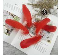 Wholesale Soft Goose Feather 13-18cm Natural Swan Plume for DIY Jewelry Creation Handicraft Accessories Wedding Party Decoration-Red-20Pcs