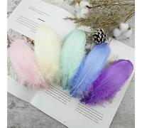 Wholesale Soft Goose Feather 13-18cm Natural Swan Plume for DIY Jewelry Creation Handicraft Accessories Wedding Party Decoration-Light Color mixing-20Pcs