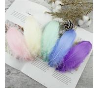 Wholesale Soft Goose Feather 13-18cm Natural Swan Plume for DIY Jewelry Creation Handicraft Accessories Wedding Party Decoration-Light Color mixing-100Pcs