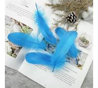 Wholesale Soft Goose Feather 13-18cm Natural Swan Plume for DIY Jewelry Creation Handicraft Accessories Wedding Party Decoration-Blue-100Pcs