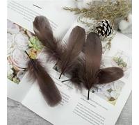 Wholesale Soft Goose Feather 13-18cm Natural Swan Plume for DIY Jewelry Creation Handicraft Accessories Wedding Party Decoration-Dark brown-20Pcs