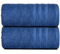 Wholesale Trade Dealz 2 X Premium Extra Large Jumbo Bath Sheets 100% Egyptian Cotton Soft 600GSM Beach Towel Super Absorbent Hotel Bathroom XXL Towel Set (Blue)