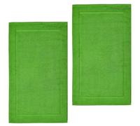 Wholesale Trade Dealz 2X Luxury Egyptian Cotton Bath Mats Terry Toweling Bathroom Rugs (50 x 70 cm) Super Soft and Absorbent Hotel Bathroom Mat Shower Floor Towels (Cotton, Lime Green)