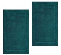 Wholesale Trade Dealz 2X Luxury Egyptian Cotton Bath Mats Terry Toweling Bathroom Rugs (50 x 70 cm) Super Soft and Absorbent Hotel Bathroom Mat Shower Floor Towels (Cotton, Blue Lagoon)