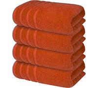 Wholesale Trade Dealz 4 x Large Jumbo Bath Sheet Towel Set (75 x 150 cm-500GSM) Pure Cotton XL Bath Sheet Towels (Orange, Cotton)