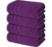 Wholesale Trade Dealz 4 x Large Jumbo Bath Sheet Towel Set (75 x 150 cm-500GSM) Pure Cotton XL Bath Sheet Towels (Purple, Cotton)