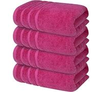 Wholesale Trade Dealz 4 x Large Jumbo Bath Sheet Towel Set (75 x 150 cm-500GSM) Pure Cotton XL Bath Sheet Towels (Pink, Cotton)