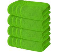 Wholesale Trade Dealz 4 x Large Jumbo Bath Sheet Towel Set (75 x 150 cm-500GSM) Pure Cotton XL Bath Sheet Towels (Lime Green, Cotton)