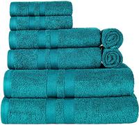 Wholesale Trade Dealz 8 Pcs Towel Bale Set Pure Egyptian CottonFace Hand Bath Towel Set Multipurpose Quick Dry Towels 500 GSM (Teal, Cotton)