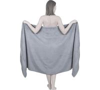 Wholesale Trade Dealz Extra Large Bath Sheet 100 x 200 cm Super Jumbo Big Bath Sheets Towels Beach Body Wrap XL Bath Towels 600-GSM (Silver)