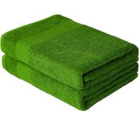 Wholesale Trade Dealz Jumbo Bath Towels Set of 2 100% Pure Cotton Soft Towel Set For Bathroom Quick Dry, Light Weight, Perfect For daily Use (Lime Green)