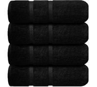 Wholesale Trade Dealz Large Jumbo Bath Towels Pack of 4, 6 & 12 100% Egyptian Cotton Super Soft 500GSM High Absorbent Quick Dry Big Bathroom Towels Set (4, Black)