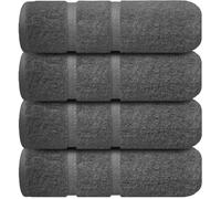 Wholesale Trade Dealz Large Jumbo Bath Towels Pack of 4, 6 & 12 100% Egyptian Cotton Super Soft 500GSM High Absorbent Quick Dry Big Bathroom Towels Set (4, Charcoal Grey)