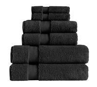 Wholesale Trade Dealz Luxury Bath Towels 800GSM 100% Egyptian Cotton Super Soft Face Hand Bath Towels Jumbo Bath Sheets Quick Dry Highly Absorbent Beach Towels (Black, Hand Towel)