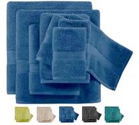 Wholesale Trade Dealz Luxury Towels 800GSM Large Bath Towel 100% Egyptian Cotton Face Cloth Super Soft Hand Towels Big Extra Large Jumbo Bath Sheets Hotel Quality Towel Set (Blue, 2x_Face Cloth)