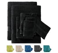 Wholesale Trade Dealz Luxury Towels 800GSM Large Bath Towel 100% Egyptian Cotton Face Cloth Super Soft Hand Towels Big Extra Large Jumbo Bath Sheets Hotel Quality Towel Set (Black, 2x_Face Cloth)