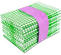 Wholesale Trade Dealz Pack 5 & 10 Wonderdry Large Tea Towels Set 100% Cotton Kitchen Dish Cloth Cleaning Drying Super Absorbent for Bar, Catering & Restaurant (5, Green)
