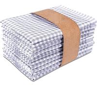 Wholesale Trade Dealz Pack 5 & 10 Wonderdry Large Tea Towels Set 100% Cotton Kitchen Dish Cloth Cleaning Drying Super Absorbent for Bar, Catering & Restaurant (Silver, 10)