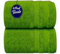 Wholesale Trade Dealz Pack of 1 & 2 Extra Large Jumbo Bath Sheet 100 X 200cm 100% Egyptian Cotton Super Soft Quick Dry Body Wrap Beach Towels XL Bath Towels 600-GSM (1, Lime Green)