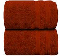 Wholesale Trade Dealz Pack of 1 & 2 Extra Large Jumbo Bath Sheet 100 X 200cm 100% Egyptian Cotton Super Soft Quick Dry Body Wrap Beach Towels XL Bath Towels 600-GSM (2, Orange)